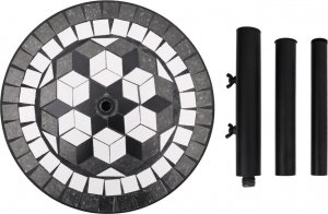 vidaXL vidaXL Okrągła podstawa pod parasol, czarno-biała, 12 kg 4