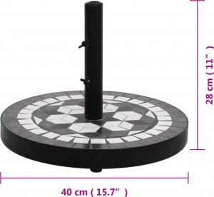 vidaXL vidaXL Okrągła podstawa pod parasol, czarno-biała, 12 kg 6