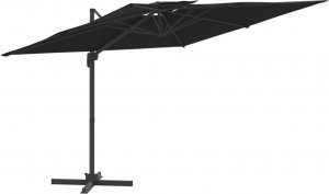 vidaXL vidaXL Wiszący parasol z podwójną czaszą, czarny, 300x300 cm 1