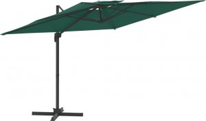 vidaXL vidaXL Wiszący parasol z podwójną czaszą, zielony, 400x300 cm 1