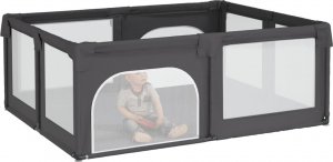 vidaXL vidaXL Kojec dla dziecka z 2 drzwiczek, ciemnoszary, tkanina Oxford 3