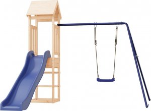 vidaXL vidaXL Domek ze zjeżdżalnią i huśtawką, lite drewno sosnowe 2