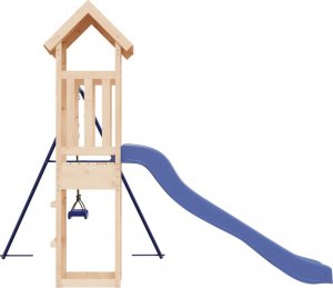 vidaXL vidaXL Domek ze zjeżdżalnią i huśtawką, lite drewno sosnowe 3