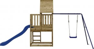 vidaXL vidaXL Domek ze zjeżdżalnią, drabinką i huśtawką, impregnowana sosna 6