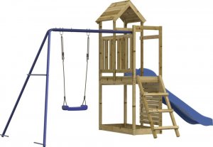 vidaXL vidaXL Domek ze zjeżdżalnią, huśtawką i ścianką wspinaczkową 3