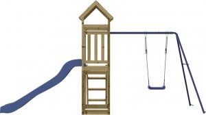 vidaXL vidaXL Domek ze zjeżdżalnią, huśtawką i ścianką wspinaczkową 6
