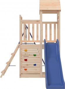 vidaXL Domek ze zjeżdżalnią, huśtawkami i ścianką wspinaczkową, sosna 4