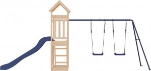 vidaXL Domek ze zjeżdżalnią, huśtawkami i ścianką wspinaczkową, sosna 6