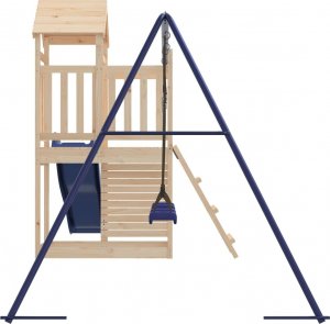 vidaXL Domek ze zjeżdżalnią, huśtawkami i ścianką wspinaczkową, sosna 7