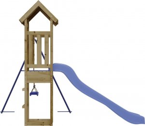 vidaXL vidaXL Domek ze zjeżdżalnią i huśtawką, impregnowane drewno sosnowe 4