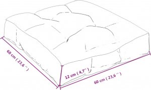 vidaXL vidaXL Poduszka turkusowa, 60x60x12 cm, tkanina 4