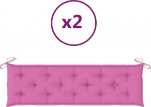 vidaXL vidaXL Poduszki na ławkę ogrodową, 2 szt. różowe, 180x50x7 cm, tkanina 1