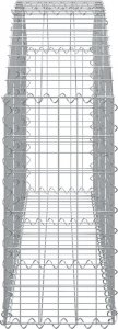 vidaXL Łukowaty kosz gabionowy, 150x30x60/80 cm, galwanizowane żelazo 4
