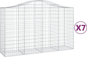 vidaXL vidaXL Kosze gabionowe, 7 szt, 200x50x120/140 cm, galwanizowane żelazo 2