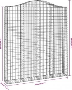 vidaXL vidaXL Łukowaty kosz gabionowy 200x30x220/240 cm, galwanizowane żelazo 5