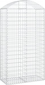 vidaXL Łukowaty kosz gabionowy 100x50x180/200 cm, galwanizowane żelazo 2