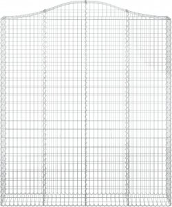 vidaXL Kosze gabionowe, 3 szt, 200x30x220/240 cm, galwanizowane żelazo 4
