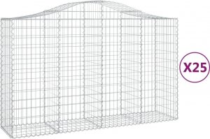 vidaXL vidaXL Kosze gabionowe, 25 szt, 200x50x120/140cm, galwanizowane żelazo 2