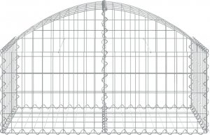 vidaXL vidaXL Łukowaty kosz gabionowy, 100x50x40/60 cm, galwanizowane żelazo 3