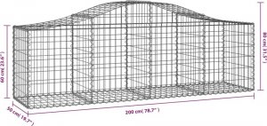 vidaXL vidaXL Kosze gabionowe, 9 szt, 200x50x60/80 cm, galwanizowane żelazo 5