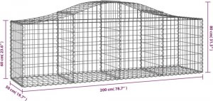 vidaXL Kosze gabionowe, 11 szt, 200x50x60/80 cm, galwanizowane żelazo 4