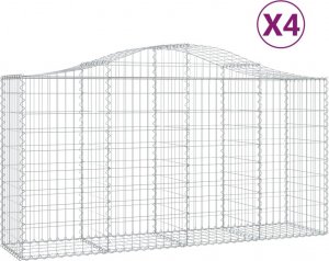 vidaXL Kosze gabionowe, 4 szt, 200x50x100/120 cm, galwanizowane żelazo 2