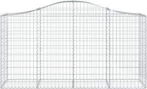 vidaXL Kosze gabionowe, 4 szt, 200x50x100/120 cm, galwanizowane żelazo 3
