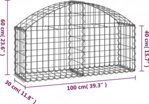 vidaXL vidaXL Łukowaty kosz gabionowy, 100x30x40/60 cm, galwanizowane żelazo 4