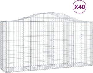 vidaXL Kosze gabionowe, 40 szt, 200x50x100/120cm, galwanizowane żelazo 2