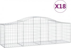 vidaXL vidaXL Kosze gabionowe, 18 szt, 200x50x60/80 cm, galwanizowane żelazo 2