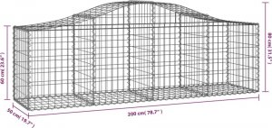 vidaXL vidaXL Kosze gabionowe, 4 szt, 200x50x60/80 cm, galwanizowane żelazo 5