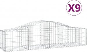 vidaXL Kosze gabionowe, 9 szt, 200x50x40/60 cm, galwanizowane żelazo 2