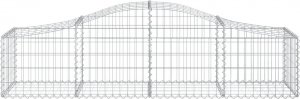 vidaXL Kosze gabionowe, 9 szt, 200x50x40/60 cm, galwanizowane żelazo 4