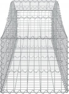 vidaXL Kosze gabionowe, 9 szt, 200x50x40/60 cm, galwanizowane żelazo 5