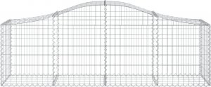 vidaXL vidaXL Łukowaty kosz gabionowy, 200x50x60/80 cm, galwanizowane żelazo 3