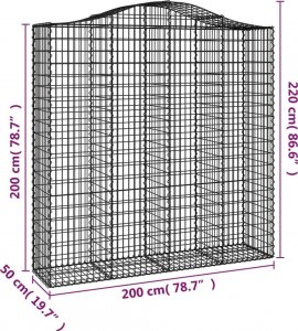 vidaXL vidaXL Łukowaty kosz gabionowy 200x50x200/220 cm, galwanizowane żelazo 3