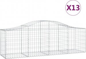 vidaXL vidaXL Kosze gabionowe, 13 szt, 200x50x60/80 cm, galwanizowane żelazo 2