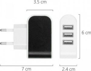 Ładowarka GGV ŁADOWARKA 3 wejścia USB QUICK CHARGE 2