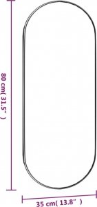 vidaXL vidaXL Lustro ścienne, 35x80 cm, szklane, owalne 6