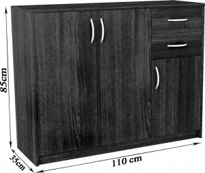 Bestseller Komoda K021 Dąb Sonoma 85x110x35 cm 2