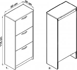 Bestseller Szafka na buty K024 Biały 116x50x28 cm 2