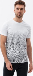 Ombre T-shirt męski z ciekawym nadrukiem - biały V1 S1625 XXL 1