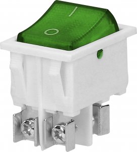 Orno Łącznik kołyskowy podświetlany, przycisk zielony, biała obudowa 1