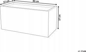 Beliani Doniczka czarna prostokątna 80 x 37 x 38 cm MYRA 3