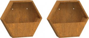 vidaXL vidaXL Doniczki ścienne, 2 szt., szare, stal kortenowska, 46x10x40 cm 2