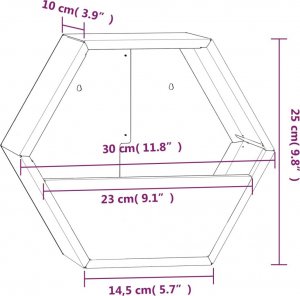vidaXL Doniczki ścienne, 2 szt., szare, stal kortenowska, 30x10x25 cm 9