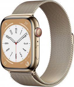 Smartwatch Apple Watch 8 GPS + Cellular 45mm Gold Stainless Steel Złoty (MNKQ3TY/A) 1