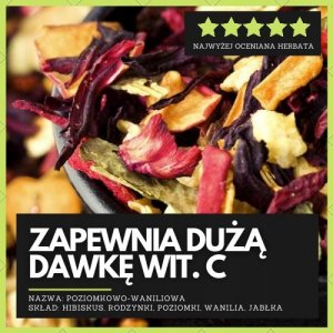 Świeżopalona Herbatka poziomkowo-waniliowa waga 100g 2