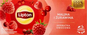 Lipton Lipton Herbatka owocowa malina i żurawina 32 g (20 torebek) 1