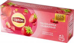 Lipton Herbatka owocowa truskawka i rabarbar 32 g (20 torebek) 2